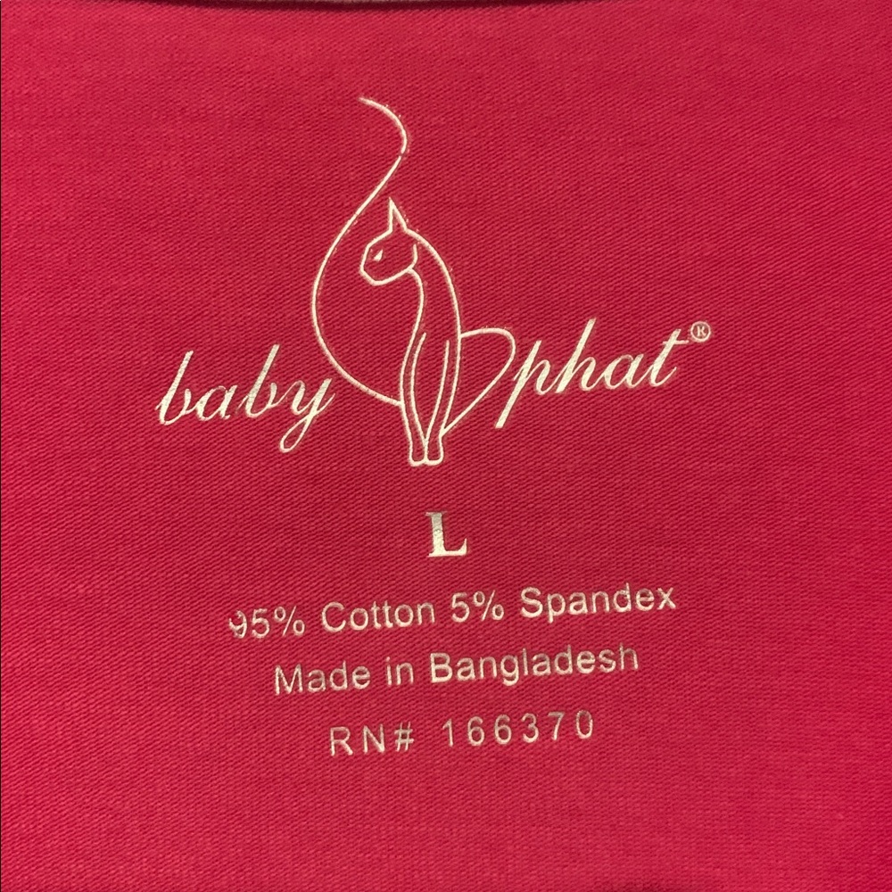 NWT Baby Phat Size L Pink/White Logo Top - Picture 3 of 7